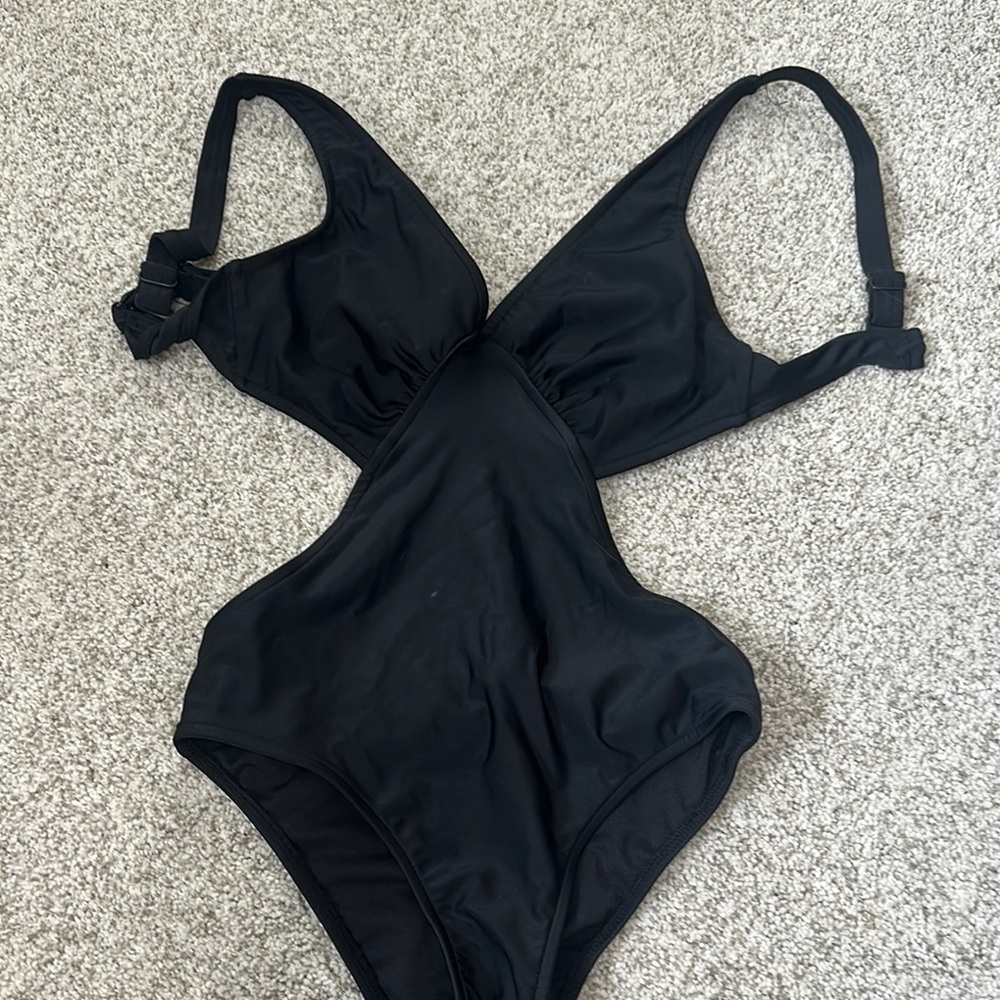 Venus Black One Piece Swimsuit with Cut-Out Design